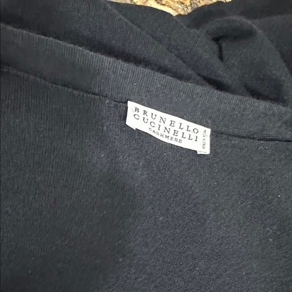 Brunello Cucinelli Cashmere Single Button Cardigan Sweater In Black Size XXL - Picture 7 of 10